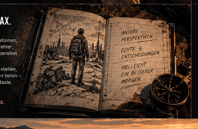 LAST.DAY-Tagebuch mit gezeichnetem Max